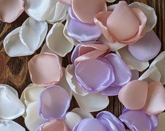 Lavender and blush pink mix of rose petals for wedding decor or bridal lingerie gift box, baby and bridal shower table decorations to toss
