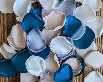 Dusty blue teal mix of custom rose petals wedding decor and bridal shower, flower girl petals for baskets, aisle runner decor, wedding toss