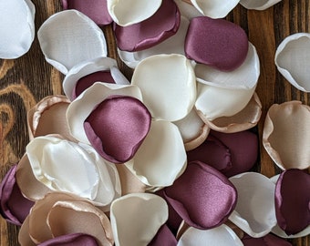 Vintage wedding decor, chianti champagne cream rose petals, rustic simple centerpieces, fall or autumn bridal shower decor, floral confetti
