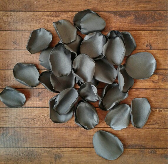 Gray wedding decor, Gray table decor, wedding decorations for table, wedding decor for church, rose petals, satin rose petals. Il_570xn