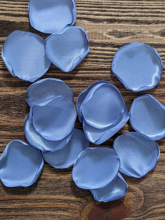 Dusty blue custom rose petals for wedding decor and bridal shower, flower girl petals for