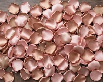 Rose Gold Blush Satin Petals Wedding Confetti Table Decor Ceremony Aisle Runner Bridal Shower Centerpiece Artificial Flowers