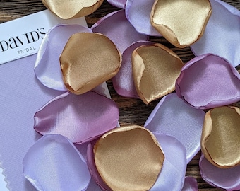 Iris lavender antique gold and amethyst rose petals for wedding decor, flower girl petals for baskets, aisle runner pew decorations flowers