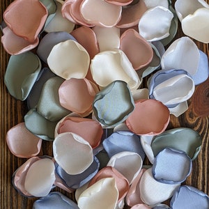 Dusty sage blue blush rose petals, barn flower petals for baskets, aisle runner flowers, bridal shower fall centerpieces, petals for cones
