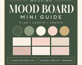 Wedding Mood Board Guide & Bridal Vision Board Template - Printable Wedding Design Workbook Planner PDF