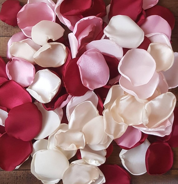 Wedding Decor-burgundy and Dusty Rose Petals-wedding Decorations-custom  Flower Girl Petals for Baskets Bridal Shower Decor-floral Confetti 