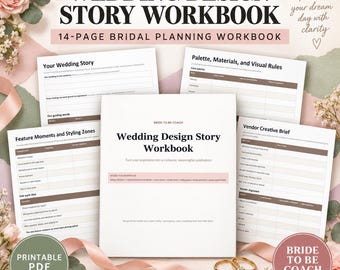 Wedding Design Workbook - Bridal Styling & Decor Planner, Vendor Planning Printable PDF Mood Board Organizer