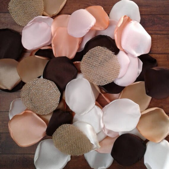 Burlap wedding decorations, barn bridal shower decor, rose petals, flower, country wedding decor, engagement and baby shower decor supplies Il_570xn