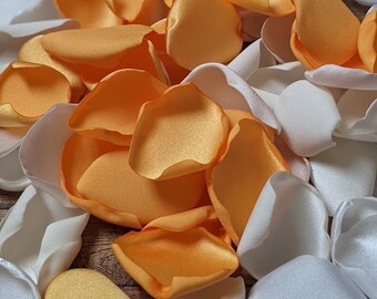 Fall wedding flowers, marigold rose petals, yellow wedding decor, aisle runner decor, simple centerpieces for bridal shower decor, confetti