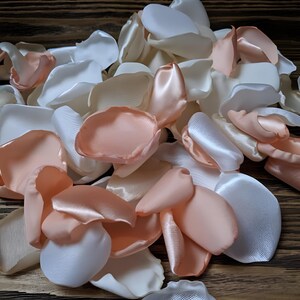 Rustic peach custom rose petals for wedding or bridal shower decor, centerpieces, flower girl petals for tossing, aisle runner decorations