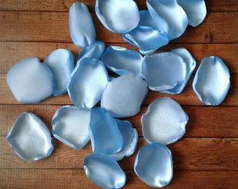 Light blue rose petals for wedding and baby boy shower decor, party decor supplies, cake table decoration, flower girl petals for baskets