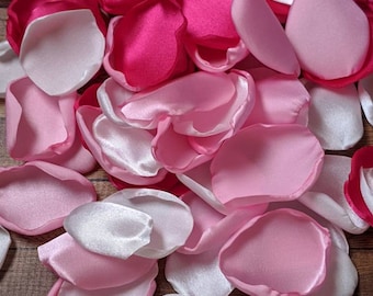 Fuchsia flower petals for wedding, flower decorations ideas for cake, centerpieces, reception decor, hot pink party, bridal shower decor