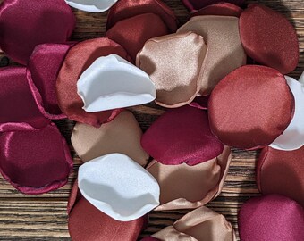 Rustic woodland wedding decor, Fall rose petals, Wedding flowers, Petals flower girl baskets, Petals for cones, Minimal Wedding centerpieces