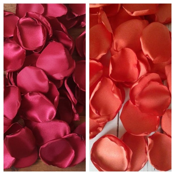 Burgundy Rose Petals Fabric Confetti 164 Petals