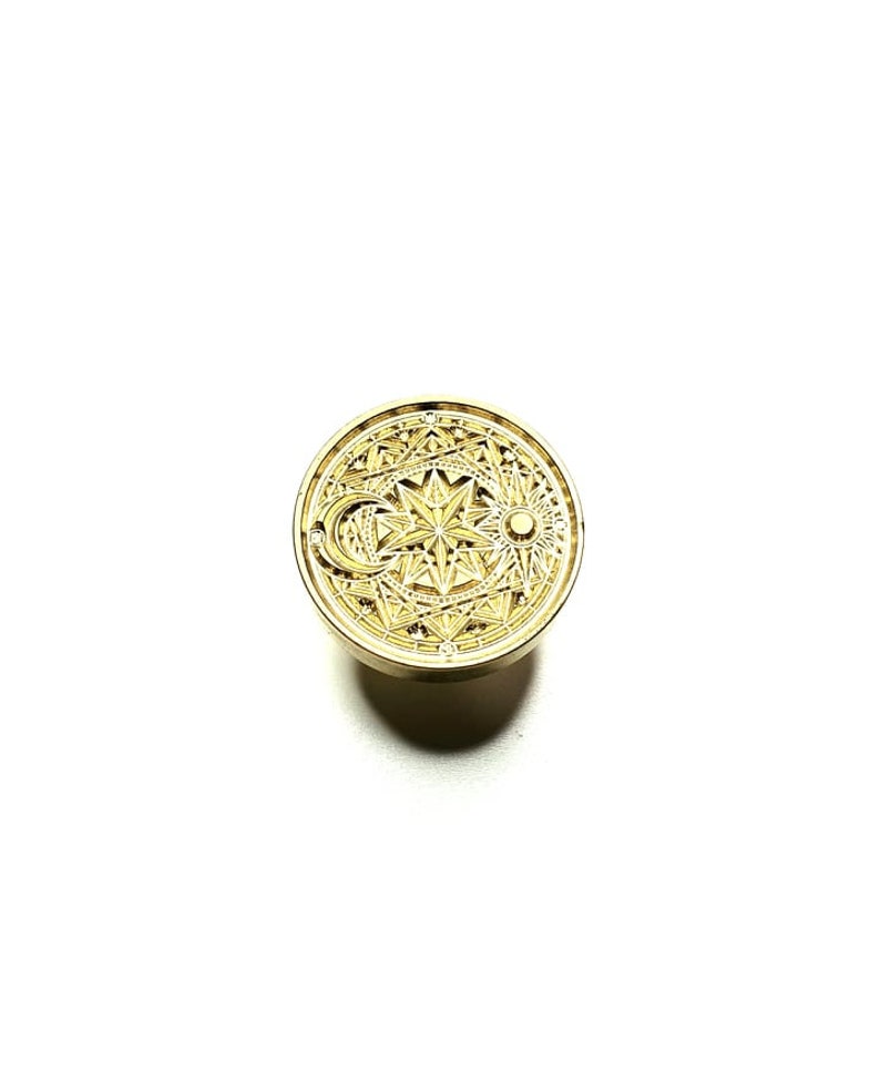 Star Sun and Moon Wax Seal Stamp, wax sticks, wax spoon Fast Shipping from Utah, USA Design W3 image 2