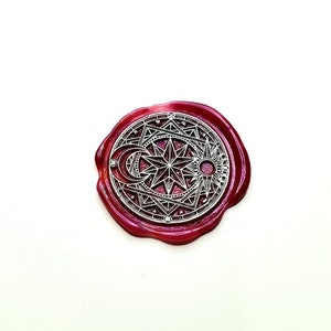 Star Sun and Moon Wax Seal Stamp, wax sticks, wax spoon Fast Shipping from Utah, USA Design W3 image 1