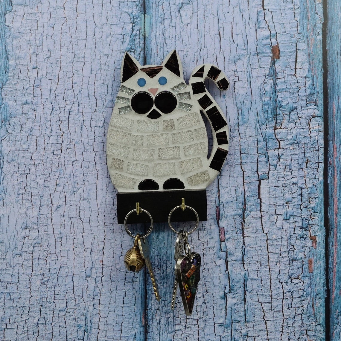 Seal Point Ragdoll, Siamese, Burmese Cat Keyring Hook Mosaic Kit Pre