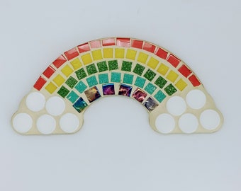 Rainbow Mosaic Kit: Pre Cut Glass Art Craft for Beginners