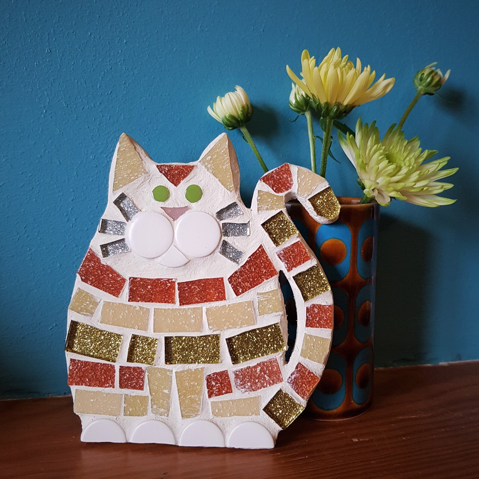 Marmalade Ginger Cat Mosaic Craft Kit suitable for beginners Etsy