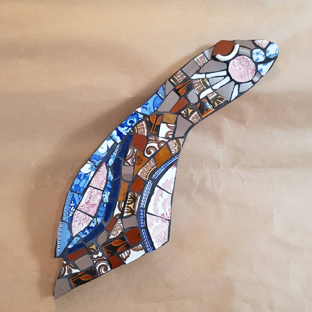 Sweet Sleepy Moon Gazing Hare Wall Art Made of Vintage China Etsy