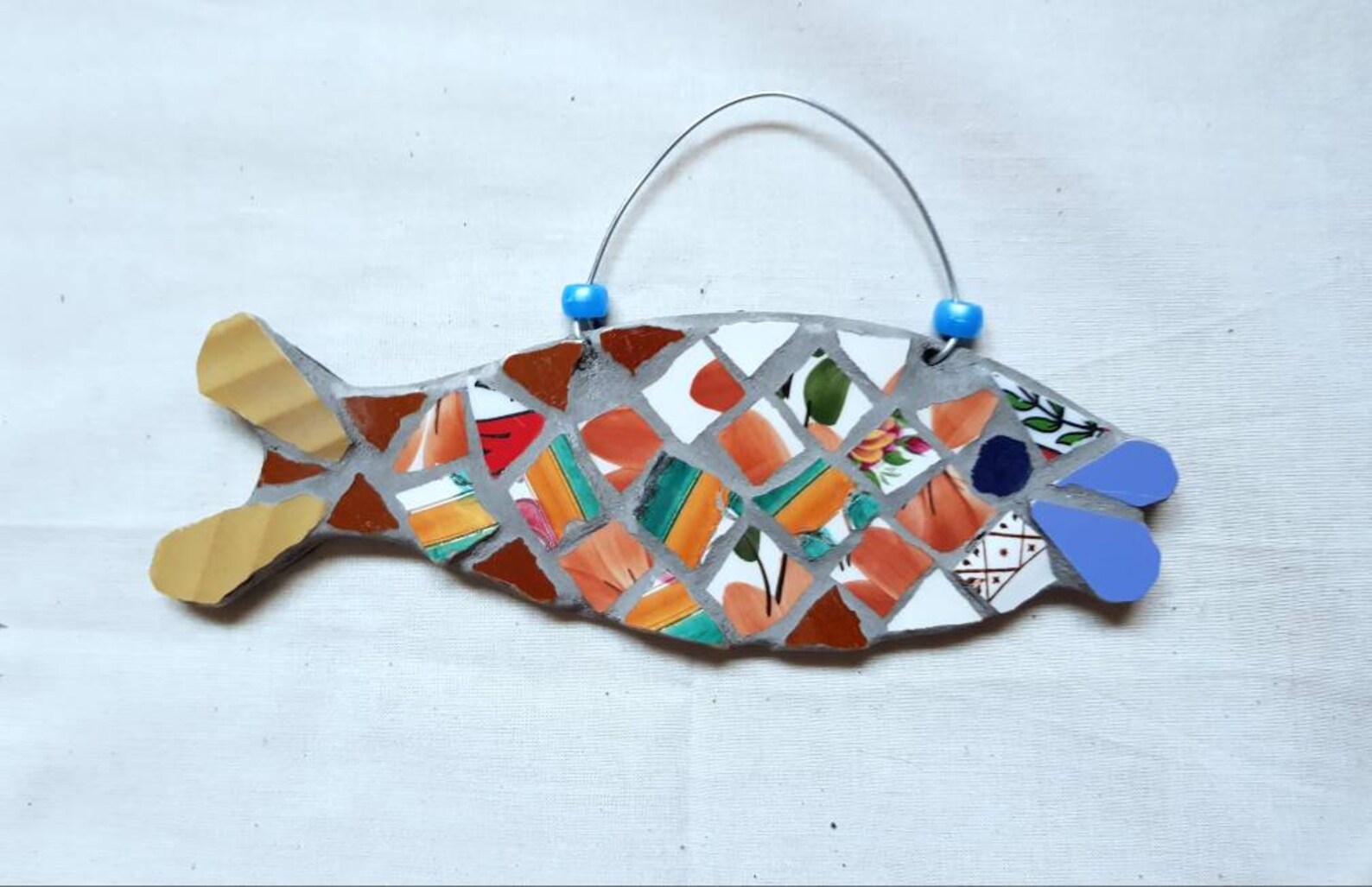 Mosaic Fish Made From Recycled Vintage China Etsy
