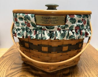 Longaberger kerstcollectie 1997 sneeuwvlok dekselmand