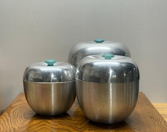 Juego de botes apilables - Aluminio vintage MCM de Italia