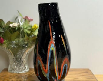 Artisan Vase- Exceptional Hand-Blown Opaque Black Vase