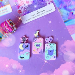 Pendientes inspirados en cartas del tarot / Pendientes de Halloween / Pendientes espeluznantes / Florales / Combinables