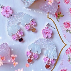 Cherry Blossom Arch Earrings | Acrylic Earrings |Spring Earrings | Kawaii Earrings