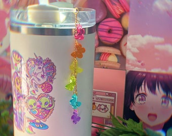 Y2K Rainbow Butterfly Tumbler Cup Charms  40oz | 30oz | 20 oz | Tumbler Cup Accessories |  40oz Tumbler Accessories
