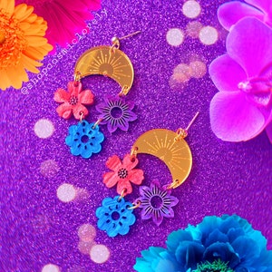 ENCANT0 Inspired Earrings | Acrylic Earrings | Heart Earrings |Spring Earrings | Floral Earrings