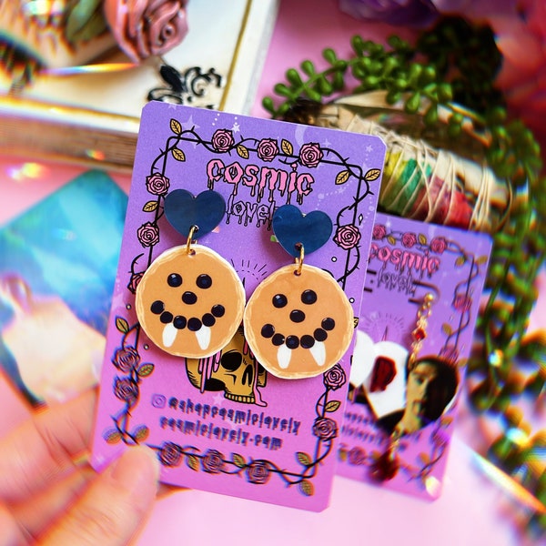 Vampire Pancake Earrings | Halloween Earrings | Spooky Earrings | Vampire Earrings