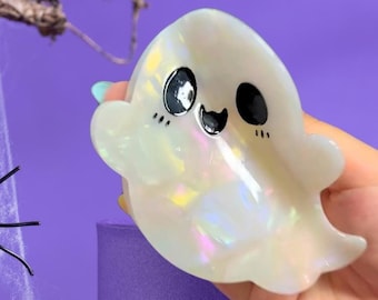 Iridescent Ghost Hair Claw Clip: Acetate Cutie Clip