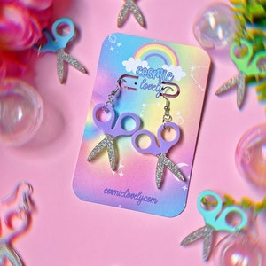 Pastel Acrylic Scissor Earrings: Teacher Appreciation Jewelry