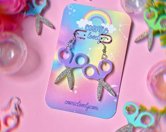 Pastel Acrylic Scissor Earrings: Teacher Appreciation Jewelry