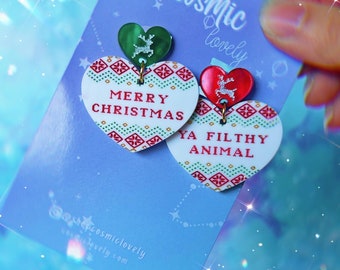 Ugly Sweater Christmas Earrings: Hypoallergenic Holiday Jewelry