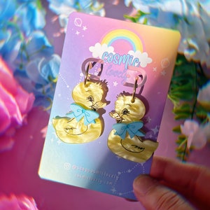 Kitschy Duckie Acrylic Earrings: Spring Easter Jewelry