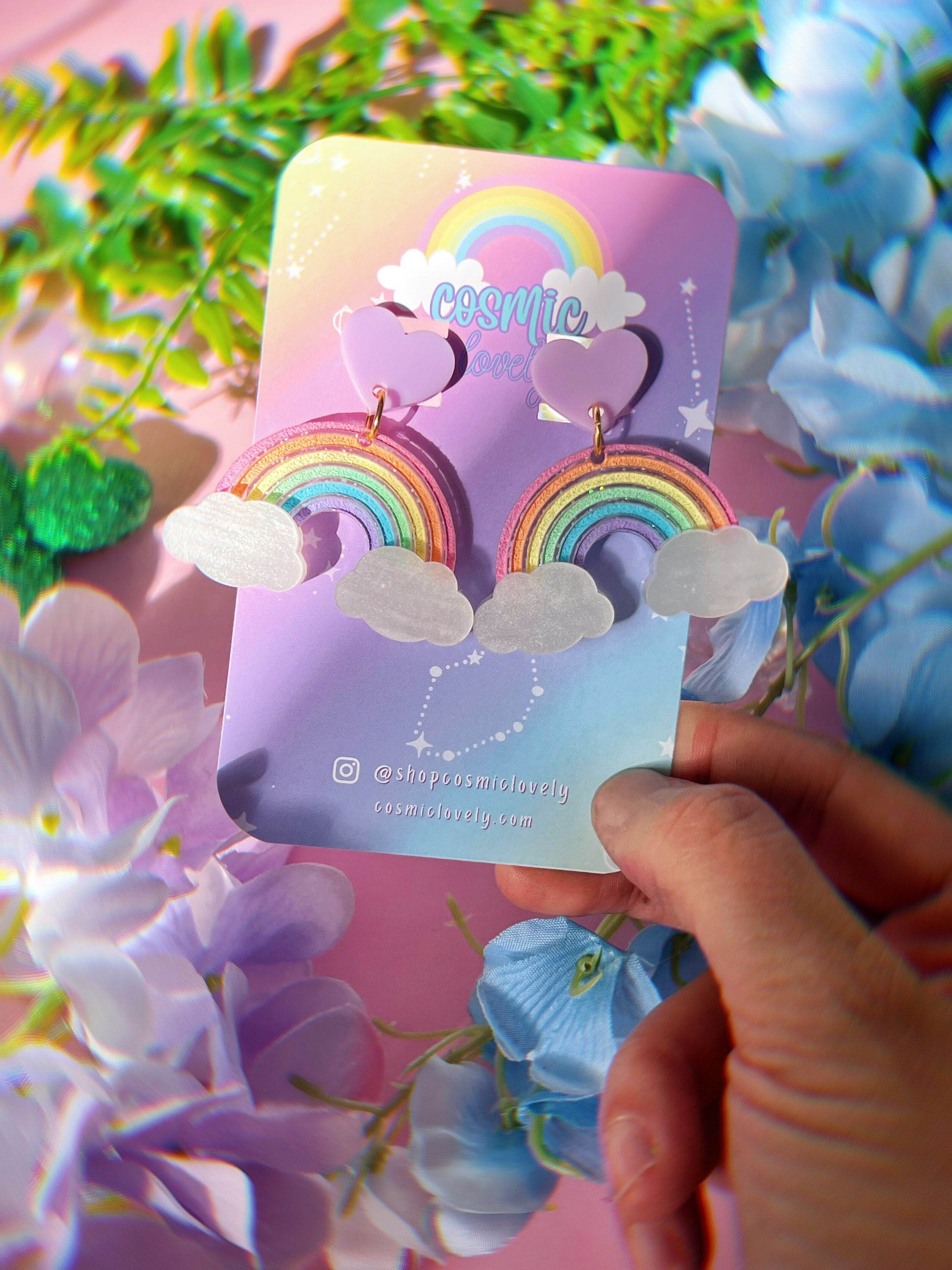 Pastel Rainbow Cloud Earrings: Acrylic Spring Jewelry - Etsy