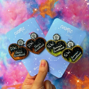 Pendientes de corazón de los Hermanos Winchester: joyería hipoalergénica de Supernatural