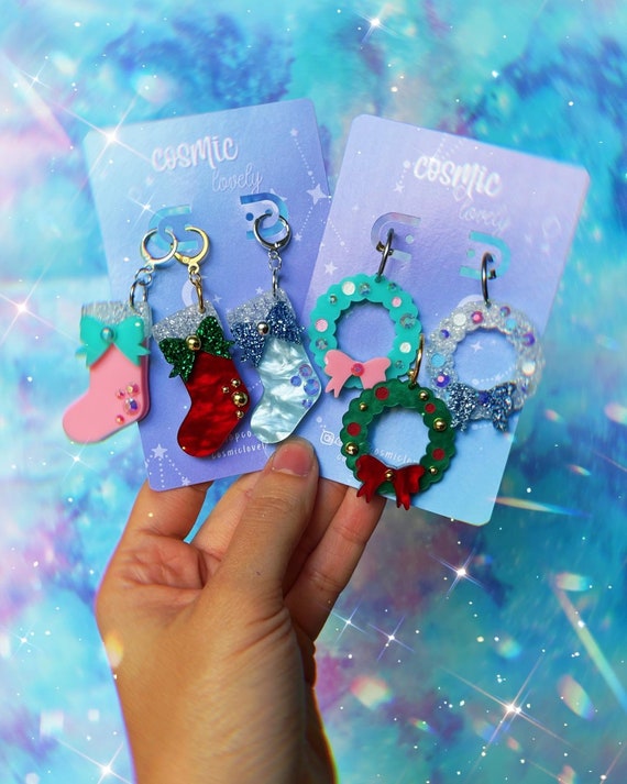 Christmas sale wreath earrings
