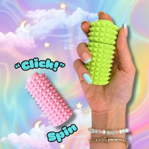 Spiky Stim Fidget Clicker: Custom Color Stress Relief Toy (3" Length)