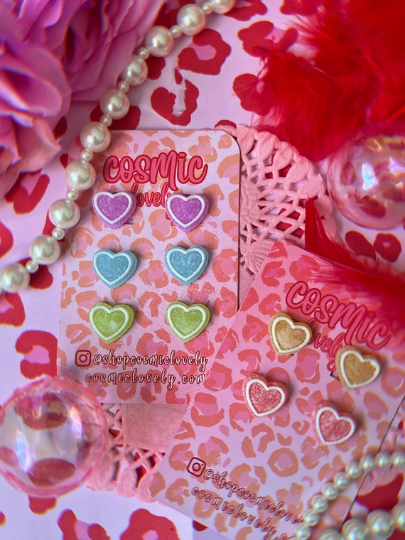 Heart Candy Gumdrop Studs: Hypoallergenic Valentine's Earrings
