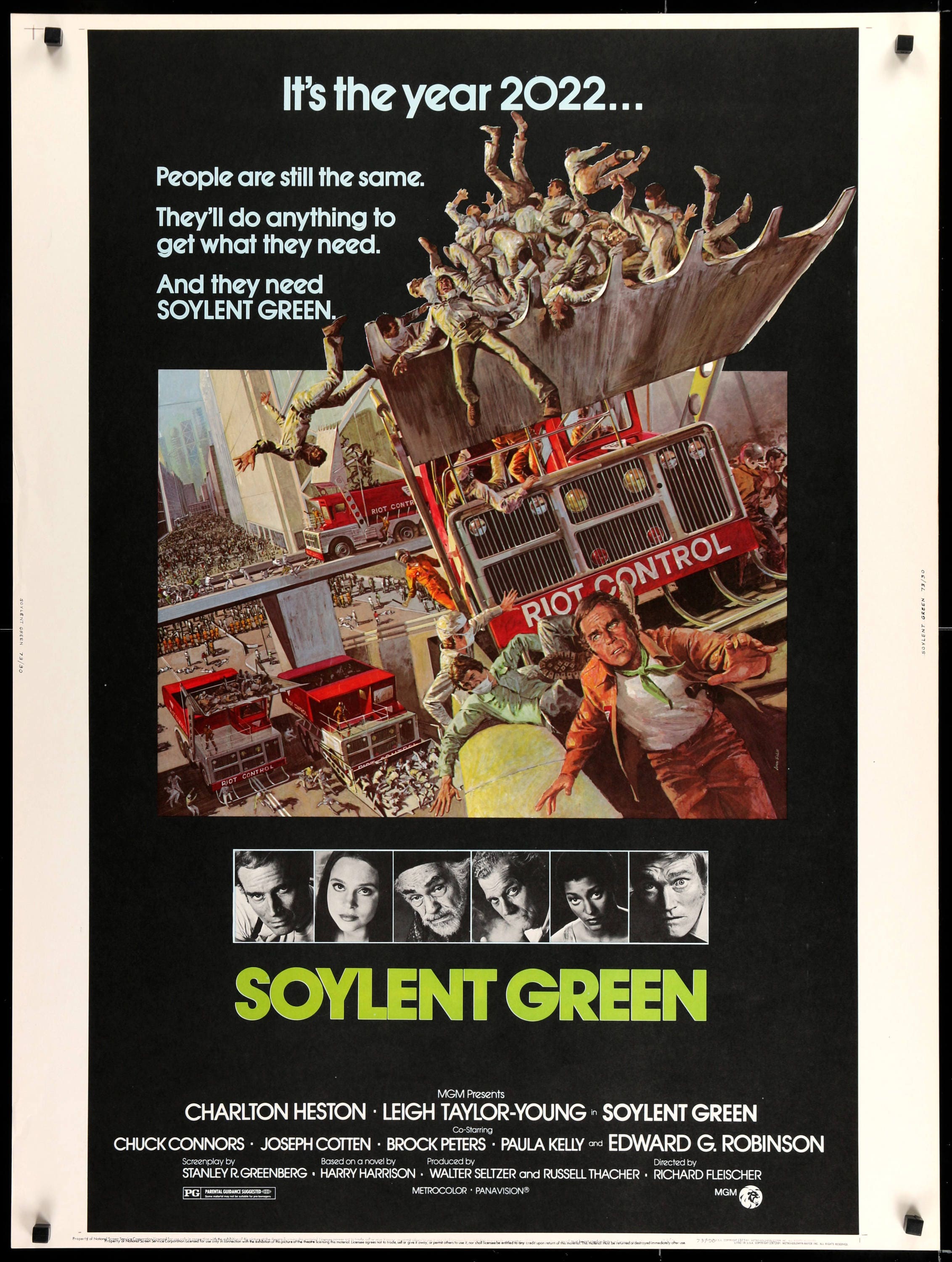 Soylent Green 1973 Original 30 x 40 Movie Poster Etsy