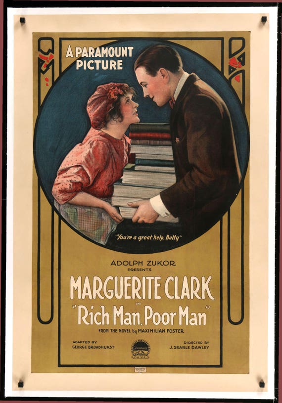 Rich Man Poor Man 1918 Original Linen Backed One Sheet Etsy Rich Man Poor Man 1918 Original Linen Backed One Sheet Etsy