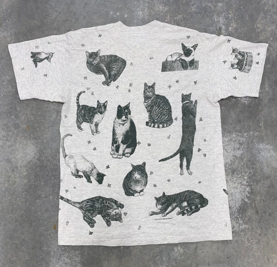 Rel.e.vant All Over Print Cat T Shirt - image 1