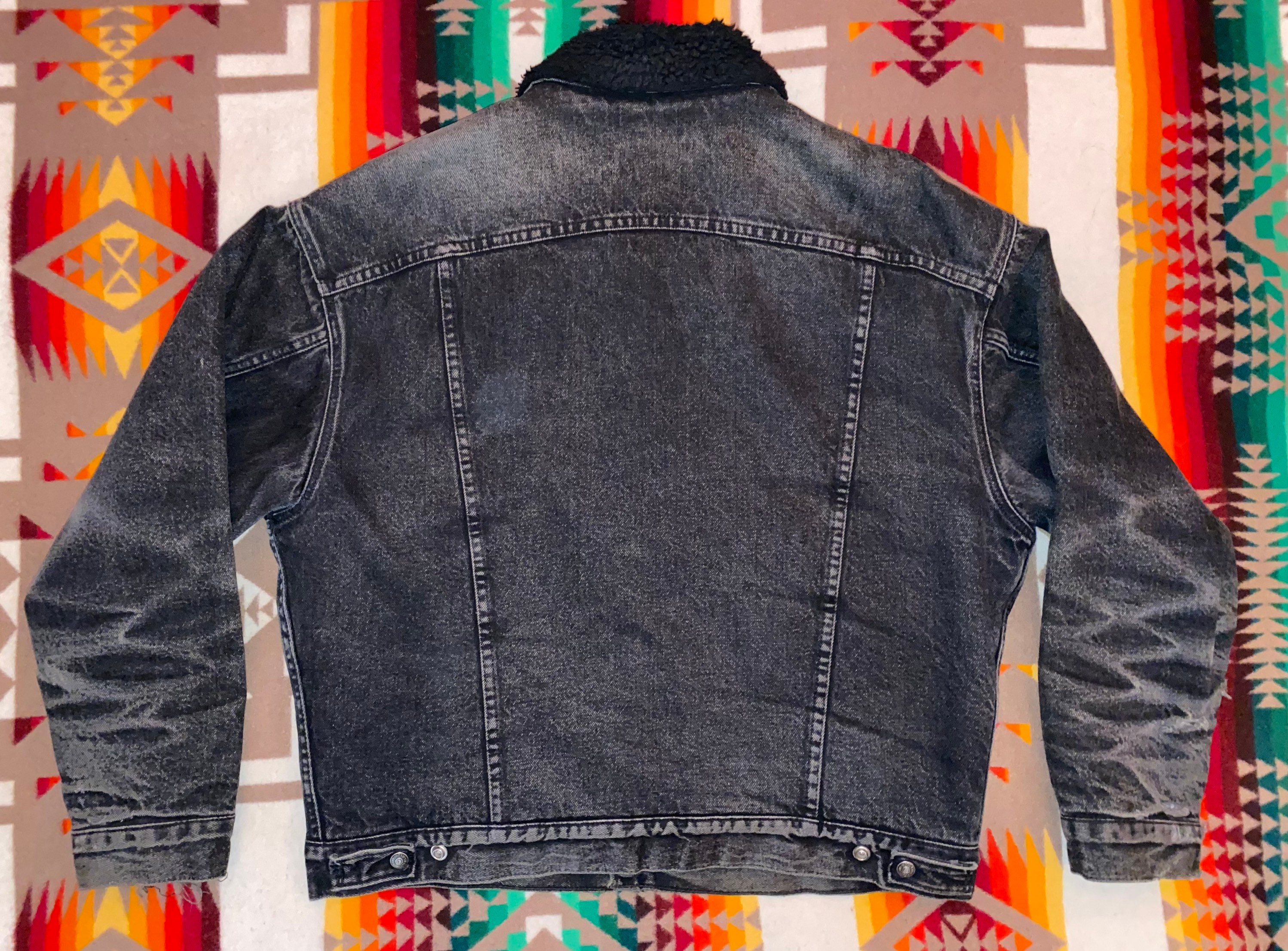Levis Black Sherpa Trucker Jacket 