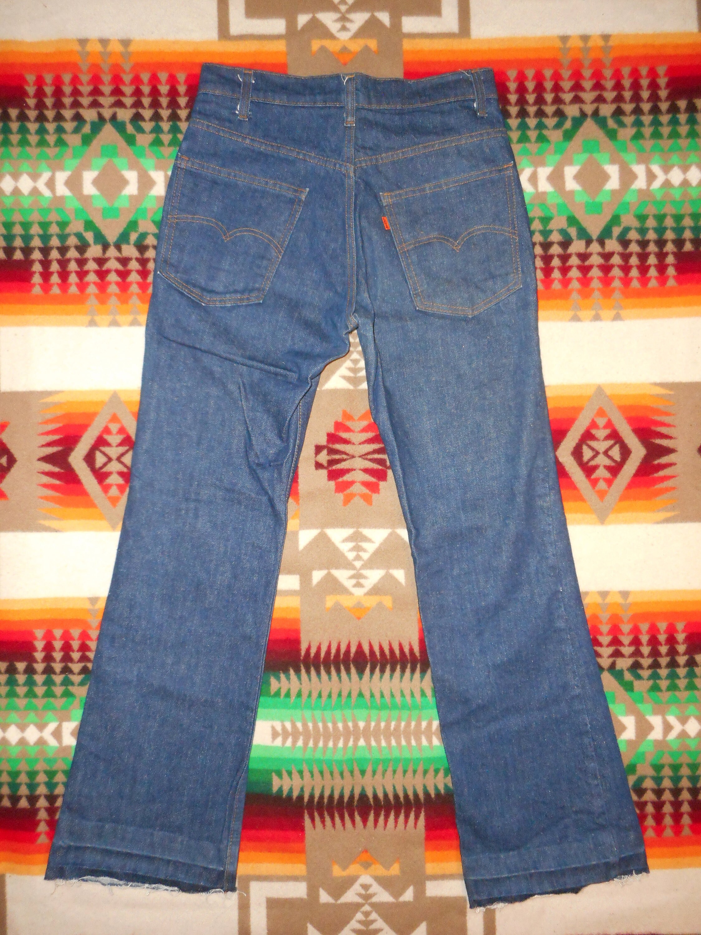 70s Orange Tab Levis Boot Cut Jeans 32 