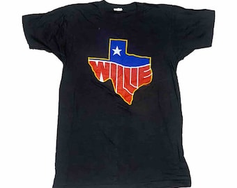 Vintage 1983 Willie Nelson Texas Logo Shirt