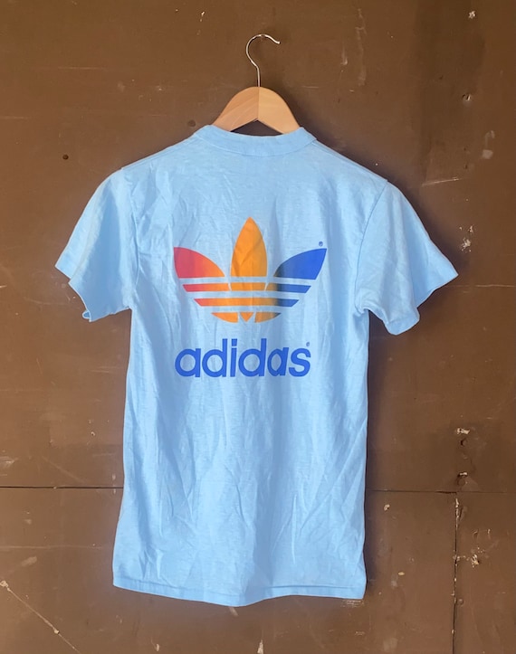 80s Adidas Trefoil Logo 2 Sided t-shirt Medium - The Captains Vintage